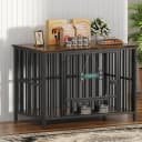 Foldable Dog Crate Furniture for Large Dogs — Rustic Brown (DC108)