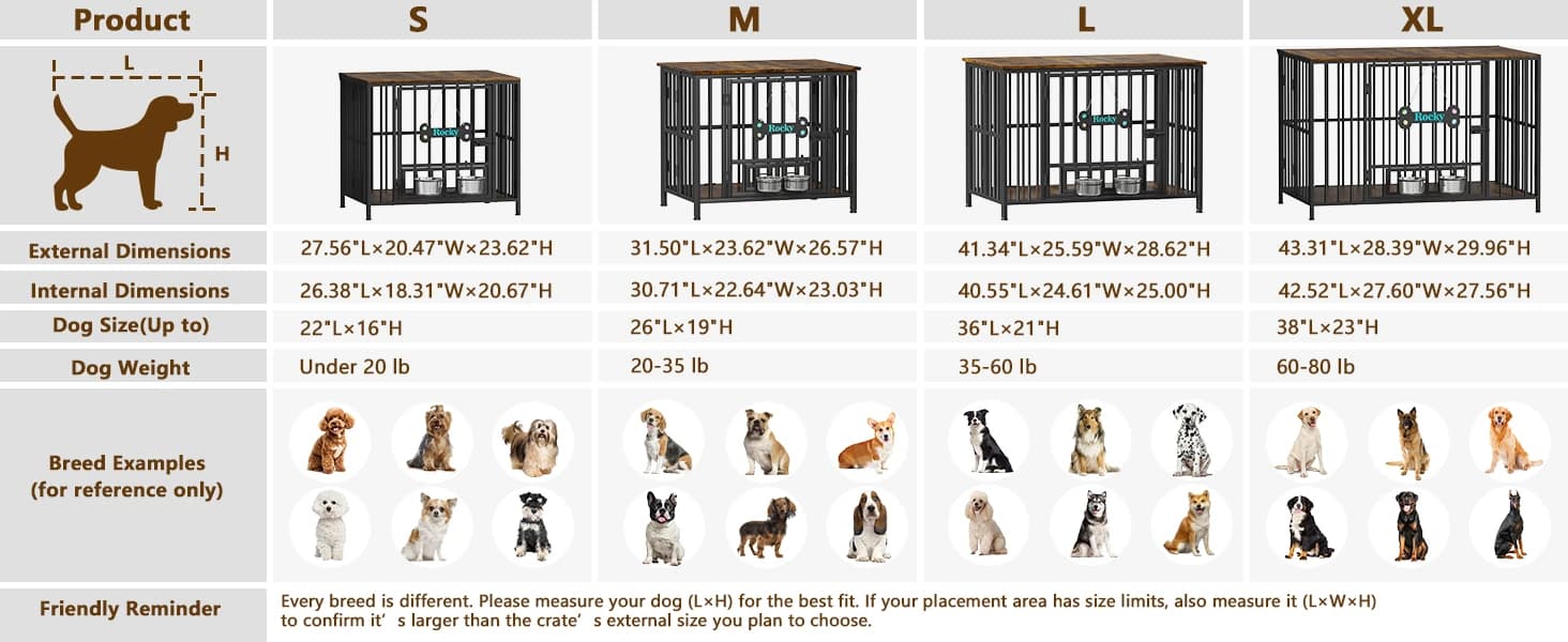 Foldable Dog Crate Furniture for Large Dogs — Rustic Brown (DC108) — Choose a Right Home for Your Pup