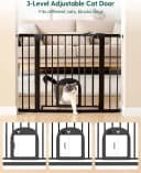 Dog Gate with Adjustable Cat Door