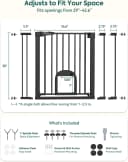 Dog Gate with Adjustable Cat Door