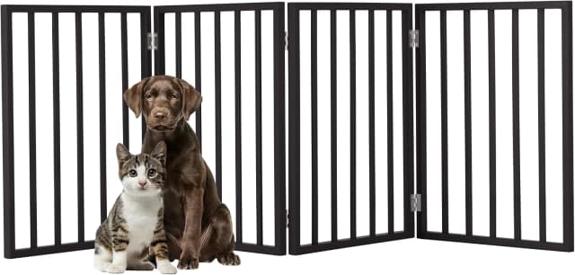 Pet Gate - 4-Panel Indoor Foldable Dog Fence for Stairs