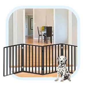 Pet Gate - 4-Panel Indoor Foldable Dog Fence for Stairs — Keep Pets from Mischief