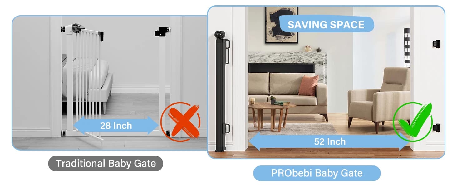 Retractable Baby Gates for Stairs and Doorways — Difference with Traditional Baby Gate