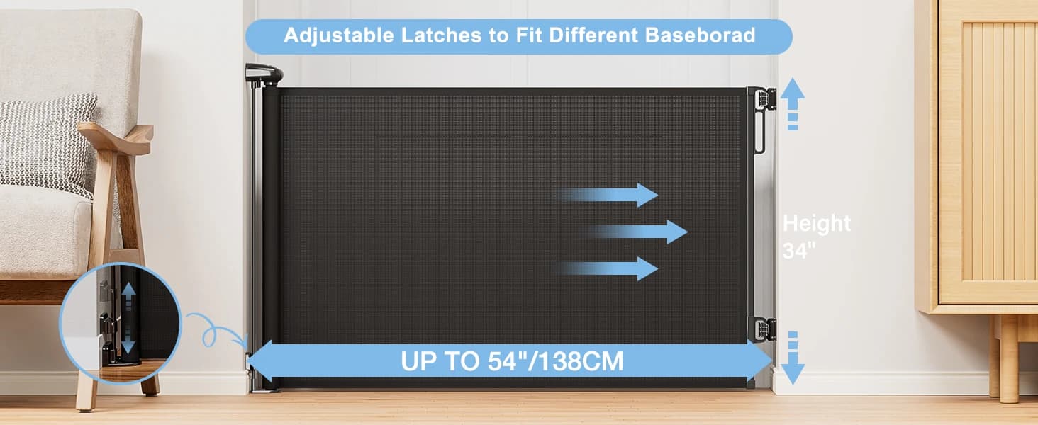 Retractable Baby Gates for Stairs and Doorways — Easy to Install in Minutes