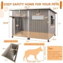 55" Extra XL Wooden Outdoor Dog House with Iron Frame for Large Dogs