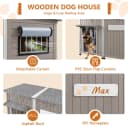 55" Extra XL Wooden Outdoor Dog House with Iron Frame for Large Dogs