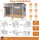 55" Extra XL Wooden Outdoor Dog House with Iron Frame for Large Dogs