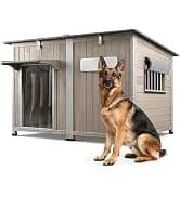 55" Extra XL Wooden Outdoor Dog House with Iron Frame for Large Dogs — collection imagery