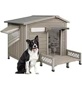 55" Extra XL Wooden Outdoor Dog House with Iron Frame for Large Dogs — collection imagery