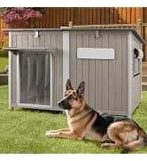 55" Extra XL Wooden Outdoor Dog House with Iron Frame for Large Dogs — collection imagery