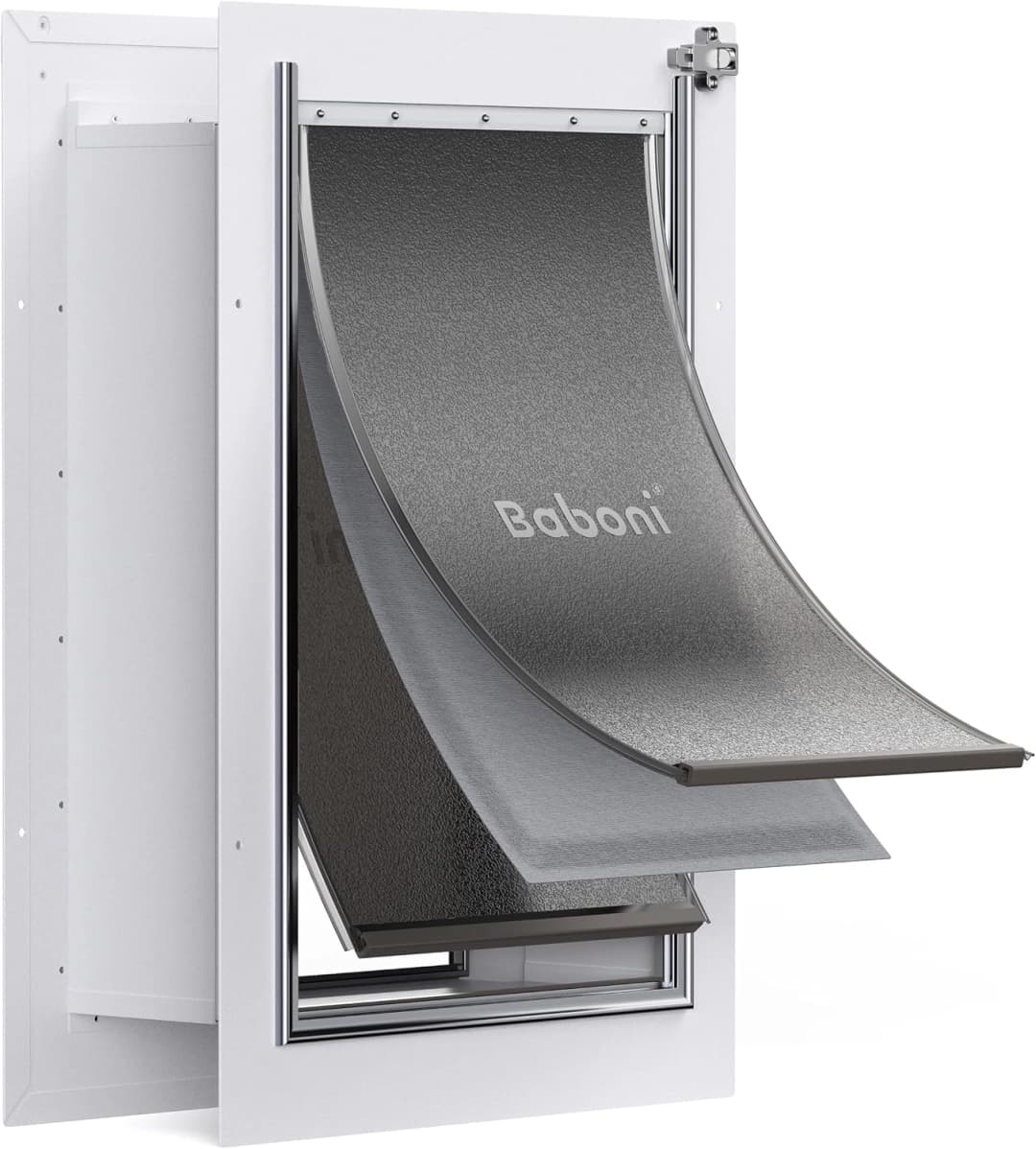 Pet Door for Wall,3-Flap — Steel Frame and Telescoping Tunnel