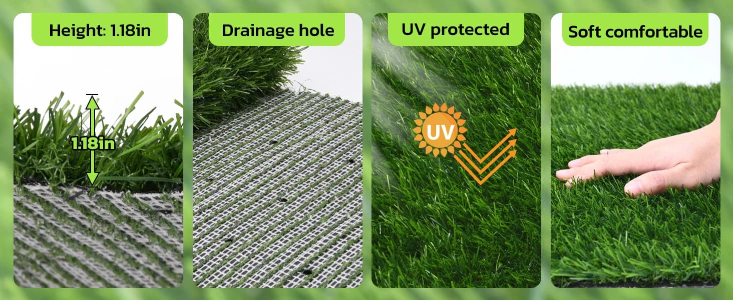 Fake Grass Pad for Dogs Potty Training Artificial Turf — 39.3x31.5in — product details