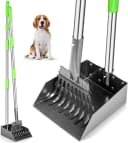 Pooper Scooper — Dog Pooper Scooper Long Handle Stainless Metal Tray and Rake for Medium Small Dogs Heavy Duty