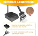 Pooper Scooper — Dog Pooper Scooper Long Handle Stainless Metal Tray and Rake for Medium Small Dogs Heavy Duty