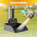 Pooper Scooper — Dog Pooper Scooper Long Handle Stainless Metal Tray and Rake for Medium Small Dogs Heavy Duty