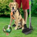 Pooper Scooper — Dog Pooper Scooper Long Handle Stainless Metal Tray and Rake for Medium Small Dogs Heavy Duty