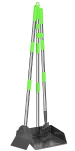 Pooper Scooper — Dog Pooper Scooper Long Handle Stainless Metal Tray and Rake for Medium Small Dogs Heavy Duty — product details