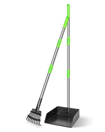 Pooper Scooper — Dog Pooper Scooper Long Handle Stainless Metal Tray and Rake for Medium Small Dogs Heavy Duty — collection imagery