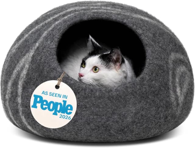 Cat Cave - Merino Wool Bed for Indoor Cats (Dark Gray