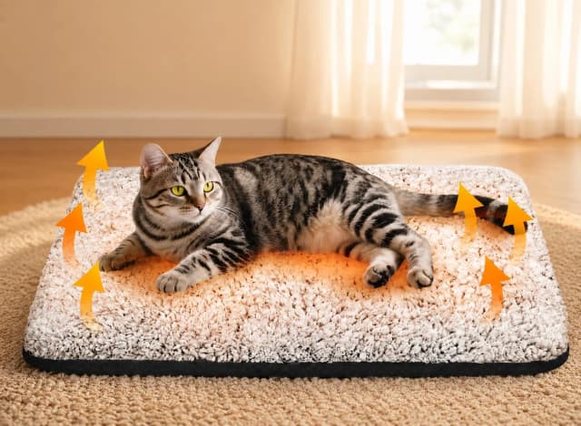 Self Warming Cat Bed — 2.0 Upgraded Thermal Mat for Indoor Cats