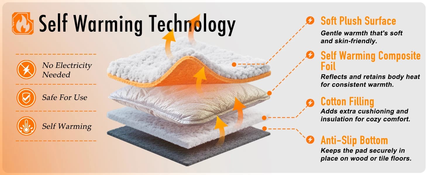 Self Warming Cat Bed — 2.0 Upgraded Thermal Mat for Indoor Cats — product details
