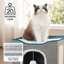 Cat House Bed for Indoor Cats with Fluffy Ball and Scratch Pad
