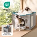 Cat House Bed for Indoor Cats with Fluffy Ball and Scratch Pad