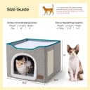 Cat House Bed for Indoor Cats with Fluffy Ball and Scratch Pad