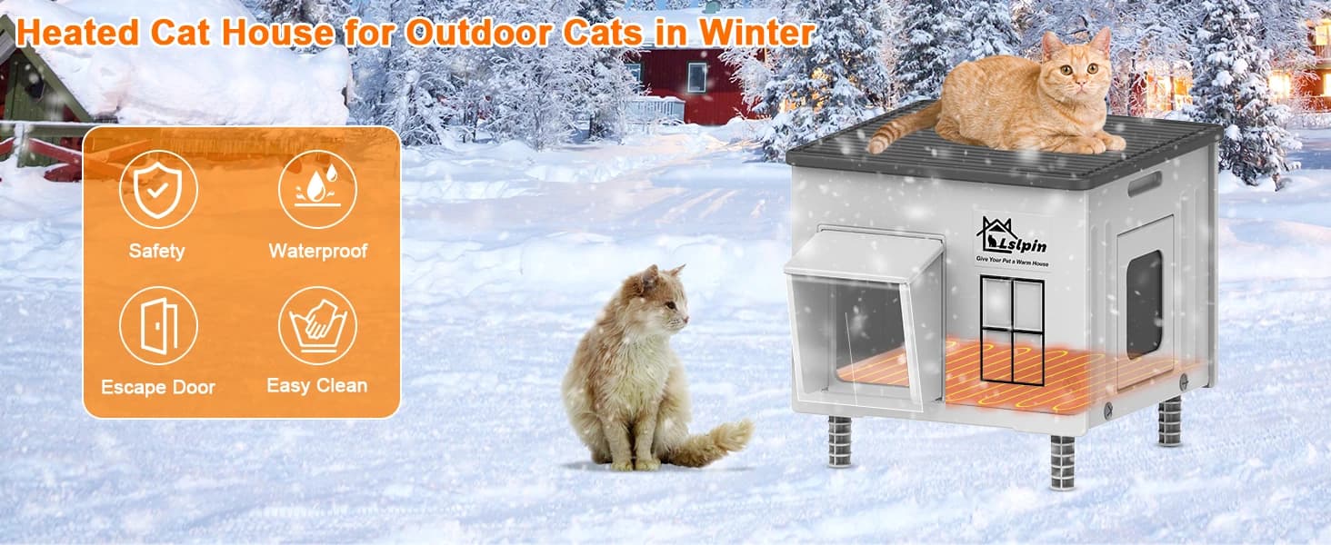 Indestructible Heated Cat House for Outside Cats Winter — product details