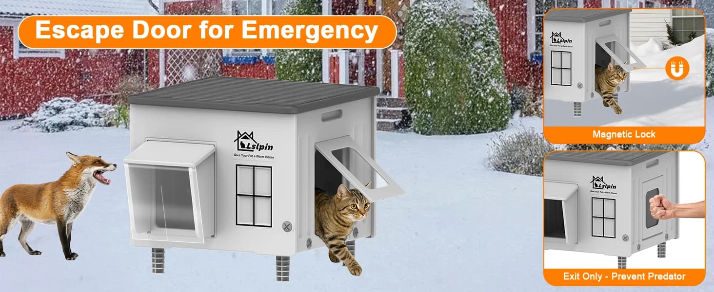 Indestructible Heated Cat House for Outside Cats Winter — product details