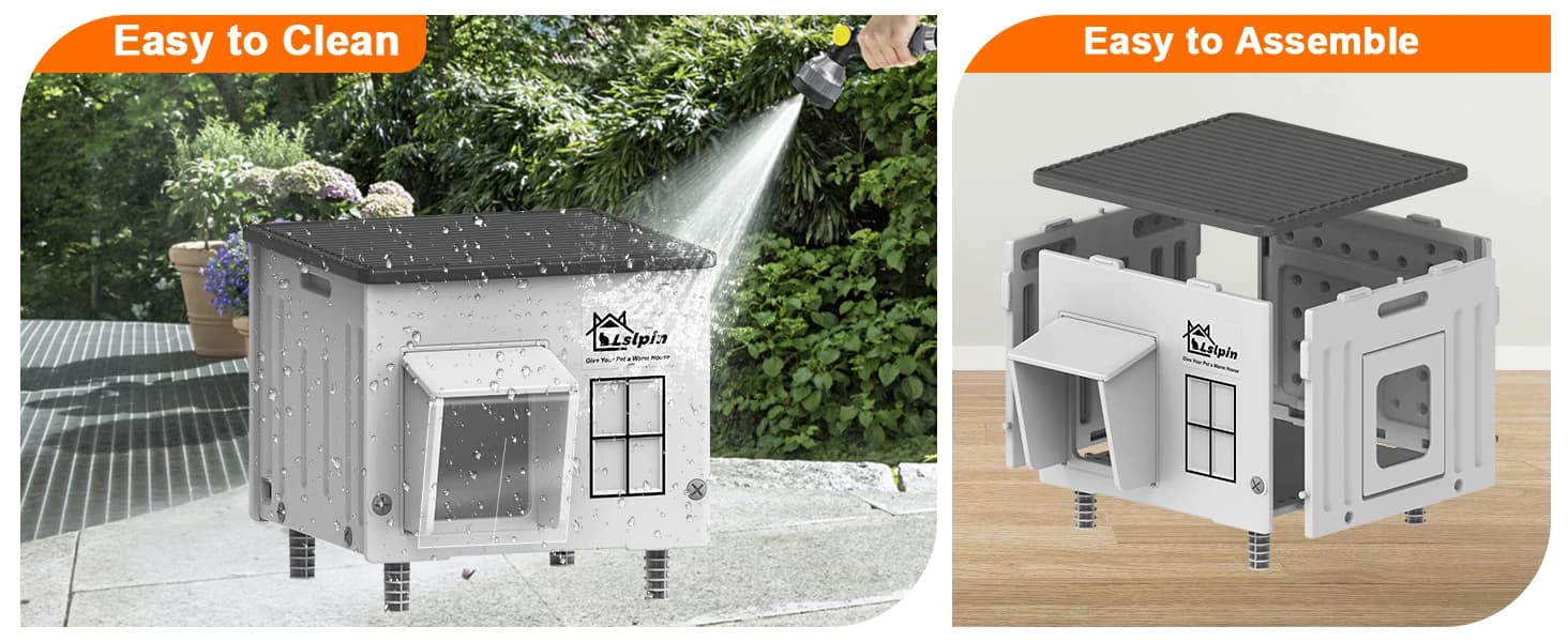 Indestructible Heated Cat House for Outside Cats Winter — product details