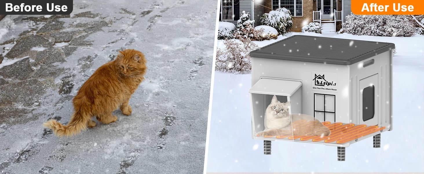 Indestructible Heated Cat House for Outside Cats Winter — product details