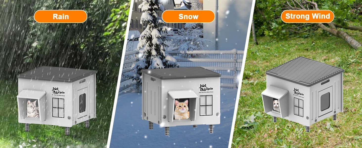 Indestructible Heated Cat House for Outside Cats Winter — product details