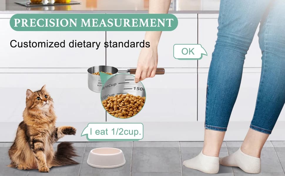 Dog-Cat Food-Scoop Measuring-Cup - 304 stainless steel material. 1-Cup capacity. Precision scale measurements — product details