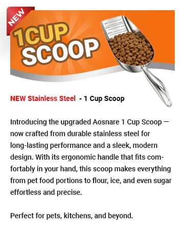 2 PACK Dog Food Scoop — 1 Cup Capacity Pet Food Scoop For Dog and Cat — collection imagery
