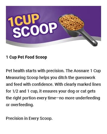 2 PACK Dog Food Scoop — 1 Cup Capacity Pet Food Scoop For Dog and Cat — collection imagery
