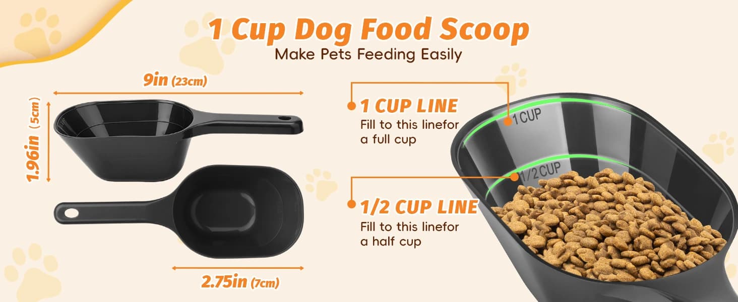2 PACK Dog Food Scoop — 1 Cup Capacity Pet Food Scoop For Dog and Cat — product details