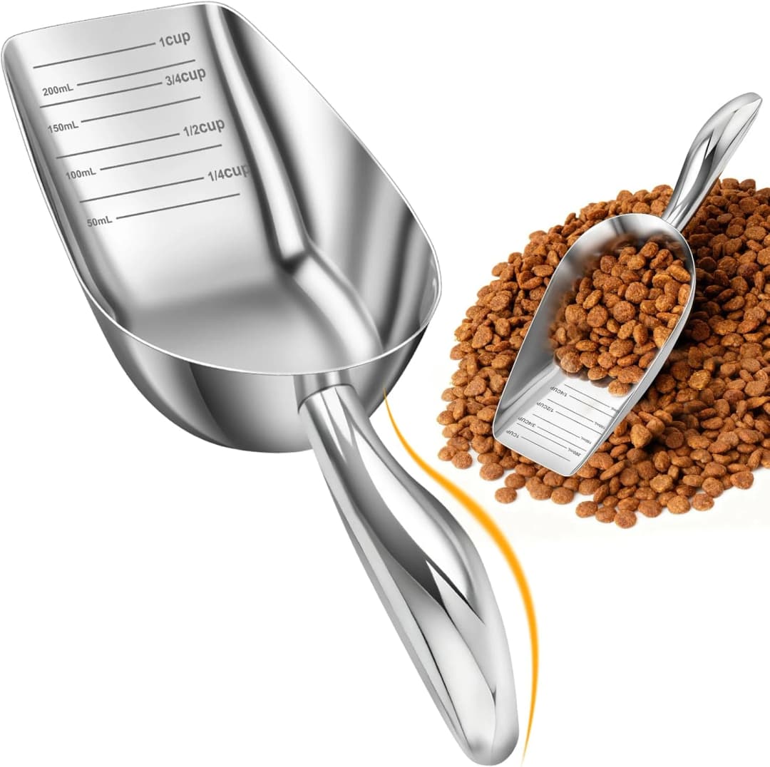 Stainless Steel Dog Food Scoop 1 Cup