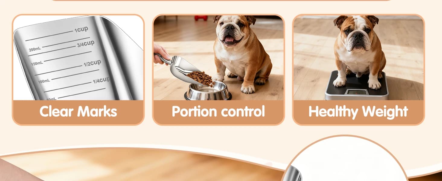 Stainless Steel Dog Food Scoop 1 Cup — product details