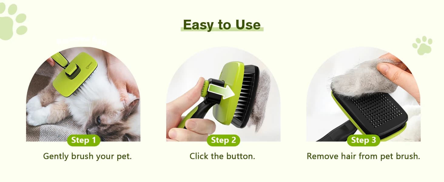 Skin Friendly Self-Cleaning Slicker Brush for Dog and Cat Shedding — product details