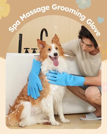 Silicone Pet Grooming Gloves for Washing Cats Dogs Bath Brush — collection imagery