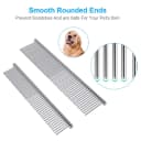 2 Pack Dog Combs with Rounded Ends Stainless Steel Teeth