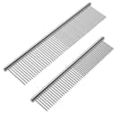2 Pack Dog Combs with Rounded Ends Stainless Steel Teeth