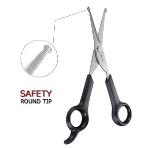 Chibuy Professional Pet Grooming Scissors with Round Tip Stainless Steel Dog Eye Cutter for Dogs and Cats — Safe Ball Tips Scissors