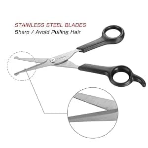 Chibuy Professional Pet Grooming Scissors with Round Tip Stainless Steel Dog Eye Cutter for Dogs and Cats — Blade Sharp and Wear-Resistant