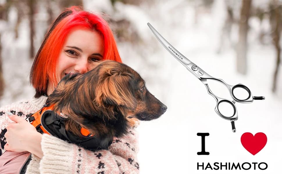 Curved Dog Grooming Scissors — 6.5 inch — Curved Grooming Scissors for Dog, Great for Face, Paws and Eyes. Special Made for Pet Groomers or Family DIY Use.