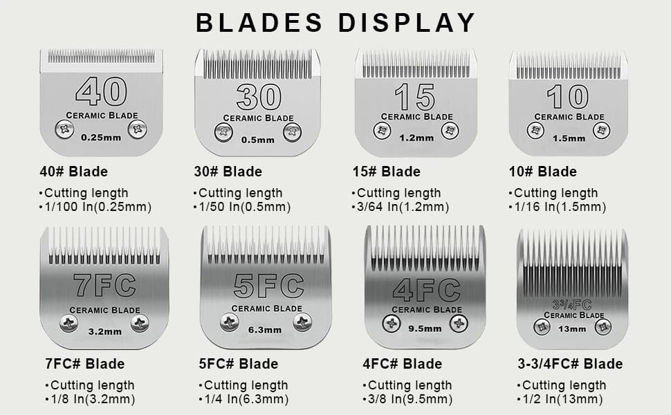 10# Grooming Ceramic Pet Clipper Blades Compatible with Andis and Oster A5 — product details