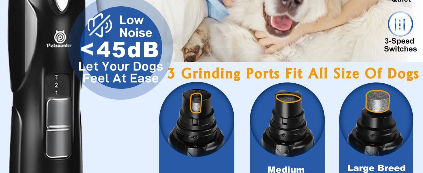 Dog Nail Grinder — 2-Speed and LED Light — product details