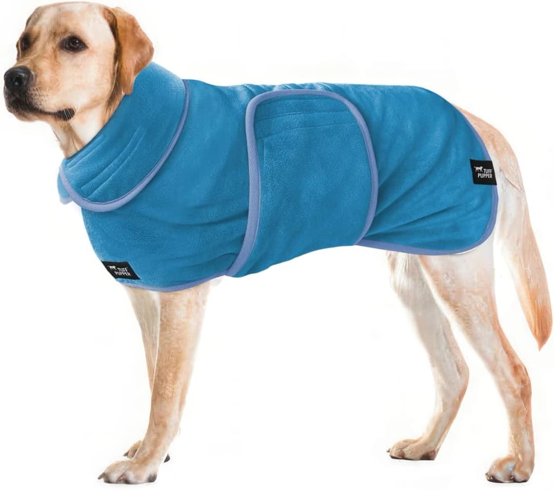 Fast Drying Dog Bath Robe | 800 GSM Plush Dog Towel Bathrobe/Dressing Gown | Super Absorbent Pet/Puppy Bathrobe