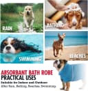 Fast Drying Dog Bath Robe | 800 GSM Plush Dog Towel Bathrobe/Dressing Gown | Super Absorbent Pet/Puppy Bathrobe